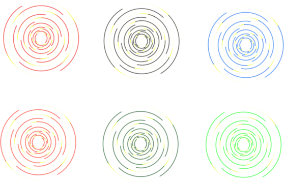 Colorful abstract segmented circles isolated with real transparent background for modern design - Powered by Adobe