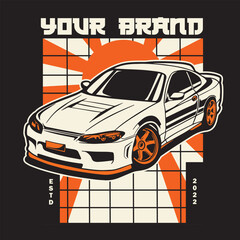 Car Vector Illustration For Conceptual Design. Suitable for posters, stickers, t-shirt prints, and banners.	
