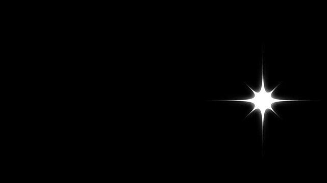White cartoon twinkle star glitter sparkle animation with cute blinking stars flat vector doodle style motion graphics designed for black screen background video use