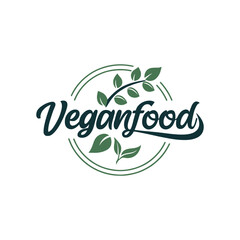 Fototapeta premium veganfood logo silhouette vector line art logo design