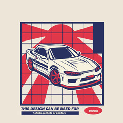 Car Vector Illustration For Conceptual Design. Suitable for posters, stickers, t-shirt prints, and banners.	
