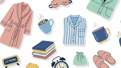 Cozy bedtime routine items for relaxation and comfort.