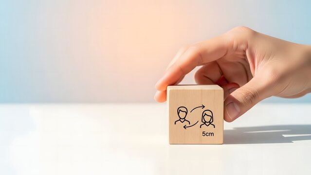 man women height deference wooden block