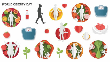 World Obesity Day healthy lifestyle and weight management concept.
