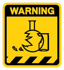 Obraz premium Glass Broken Hazard Warning Sign, Vector Illustration, Isolate On White Background Label. EPS10