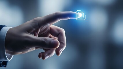 Interacting with a futuristic interface.