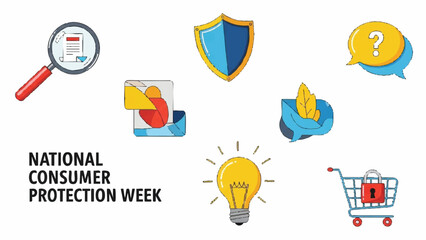 National Consumer Protection Week Icons and Symbols.