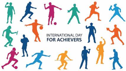 International Day for Achievers Diverse People Celebrating Success.