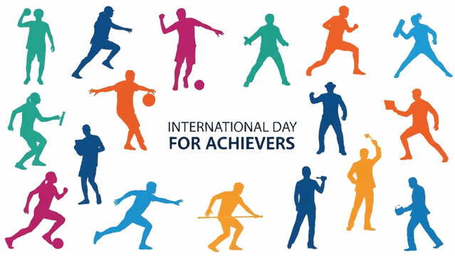 International Day for Achievers Diverse People Celebrating Success.