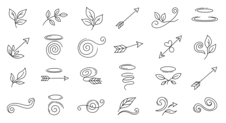 Collection of Hand-Drawn Decorative Elements and Arrows.