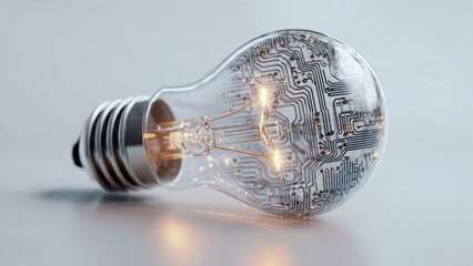 Lightbulb with circuit board pattern inside