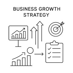 Business Growth Strategy Illustration Professional Corporate Planning and Success Vector