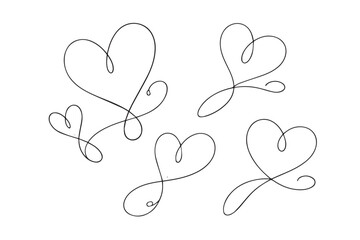 Continuous line drawing of a heart shape 