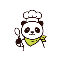 Cute Panda Chef With Spoon