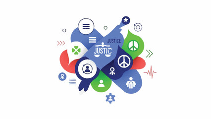 Obraz premium Justice and social justice symbols concept illustration.