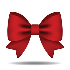 Red ribbon bow illustration isolated on white background
