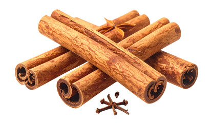 Close-up of cinnamon sticks with star anise against a black background