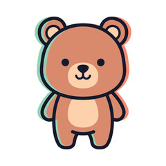 Obraz premium Adorable Cartoon Bear Vector Illustration