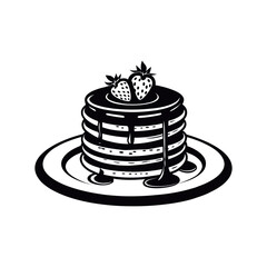 pancakes logo design silhouette vector line art logo design