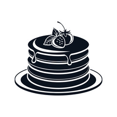 pancakes logo design silhouette vector line art logo design