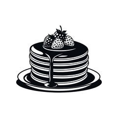 pancakes logo design silhouette vector line art logo design