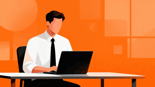 Man working on laptop at desk