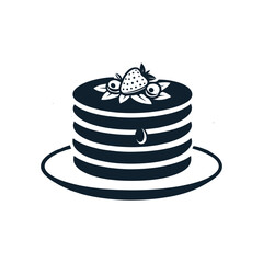 pancakes logo design silhouette vector line art logo design