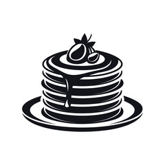 pancakes logo design silhouette vector line art logo design