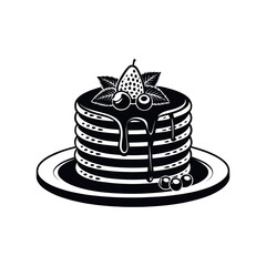pancakes logo design silhouette vector line art logo design