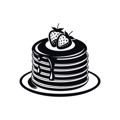 pancakes logo design silhouette vector line art logo design