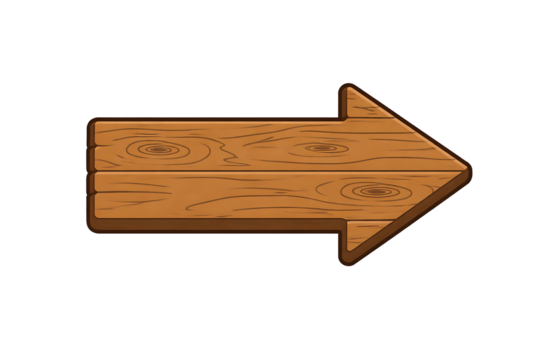 Wooden Arrow Direction Sign Isolated - Powered by Adobe