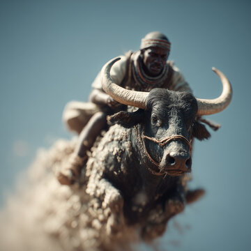 bull jumping from the African Hamer tribe