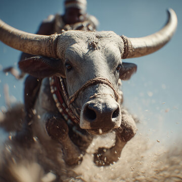 bull jumping from the African Hamer tribe