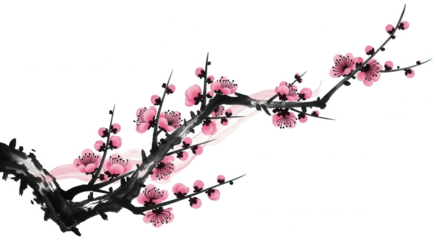 Cherry Blossom png Plum Blossom cutout Oriental Flower png Japanese Bloom cutout Floral Branch png Spring Flowers cutout Pink Petals png Blossom Tree
