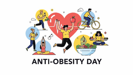Obraz premium Anti Obesity Day Promoting Healthy Lifestyle Choices.