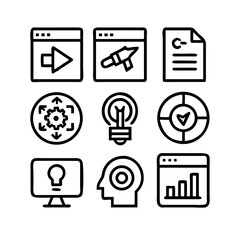 Comprehensive set of vector business and finance icons featuring web symbols for computer, phone, infographic, tool, corporate, office, electronic, flat