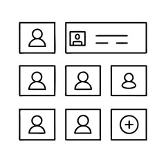 Set of business icons and vector symbols featuring web communication signs, user people illustrations, and internet, computer, infographic, simple, creative, sign
