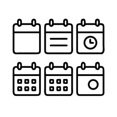 This vector calendar icon set features a business briefcase and travel luggage illustration as a symbolic web sign for a professional date or scheduled event, bag, tourism, plane, transport, work