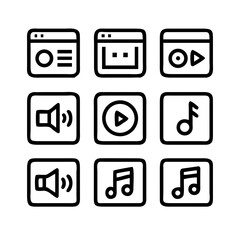 Glossy multimedia icon set featuring a professional collection of vector web symbols and mobile app buttons for business , global, creative, application, hardware, menu