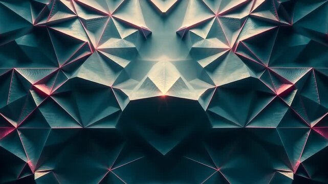 Abstract geometric pattern symmetrical polygonal shape with textured surface