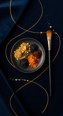 Vibrant Face Paint Palette: Colorful powders for festive celebrations