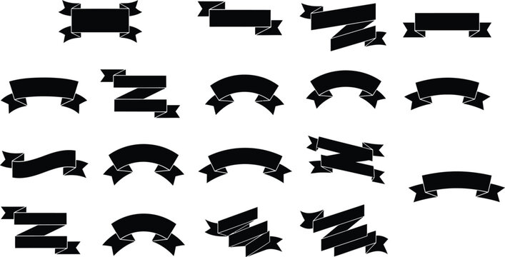 Collection of black and white alphabet letters and symbols