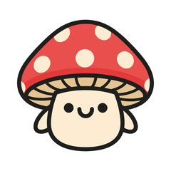 Cute Cartoon Mushroom Character Illustration