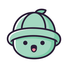 Cute Cartoon Lime Character with Baseball Cap