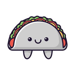 Cute Taco Cartoon Illustration