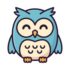 Adorable Cartoon Owl Vector Illustration