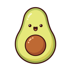 Cute Cartoon Avocado Illustration