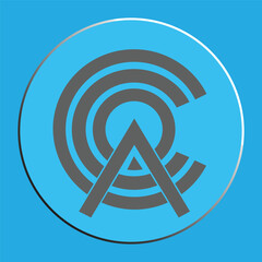 Abstract Geometric Logo Design with Stylized Letters C and A on Blue Background