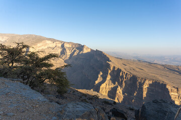 Rocky mountain view from the highway in Oman