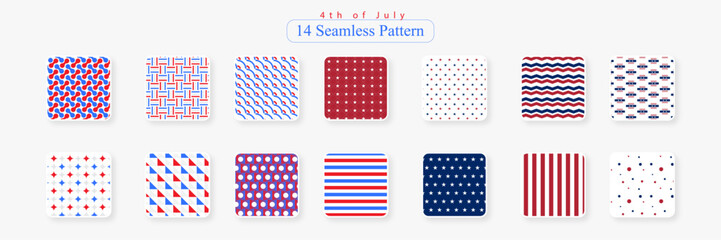 250th Independence Day  of America. 4th of july. seamless pattern